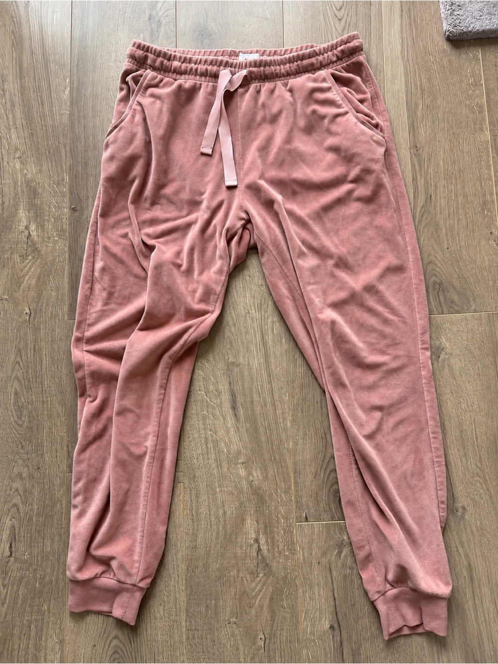 Ardene Dusty Rose Velour Jogger Pants Size L